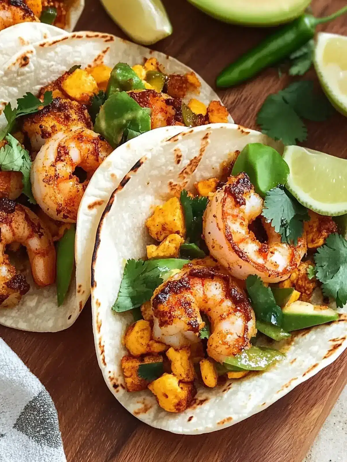 Smoky Garlic Prawn Tacos
