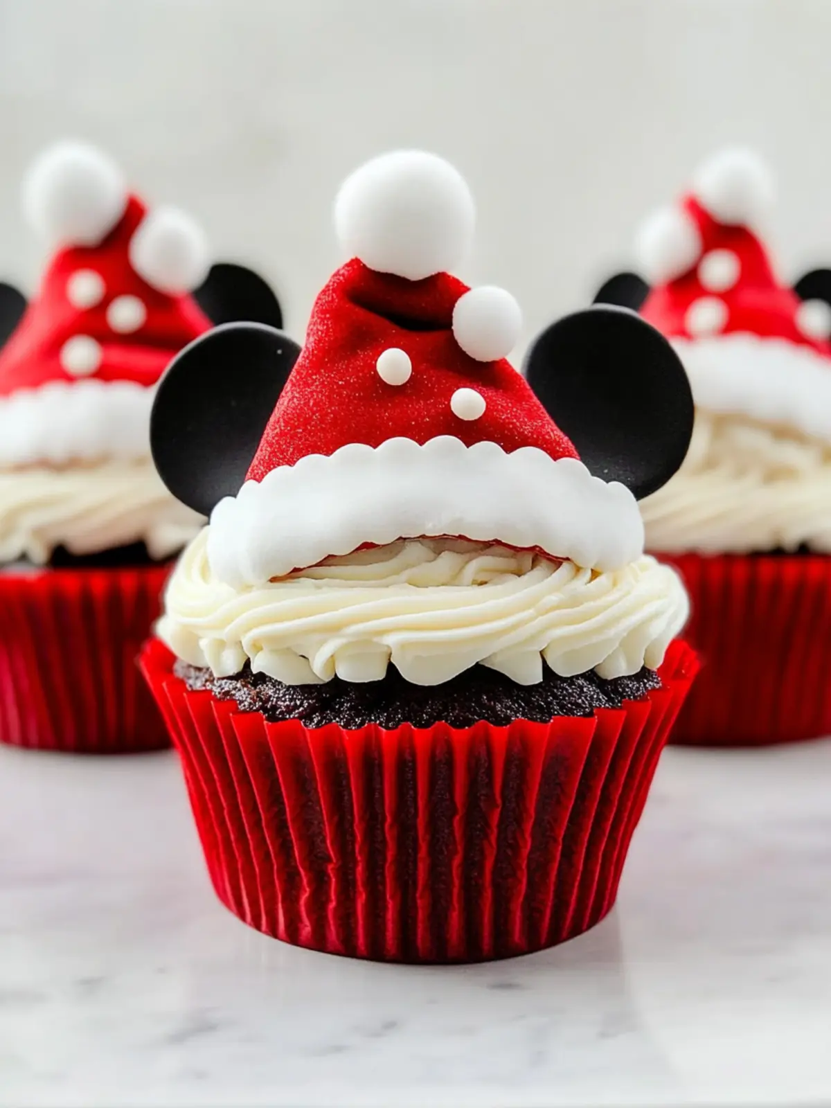Mickey Mouse Santa Hat Cupcakes That Wow Every Holiday Party 4 Mickey Mouse Santa Hat Cupcakes
