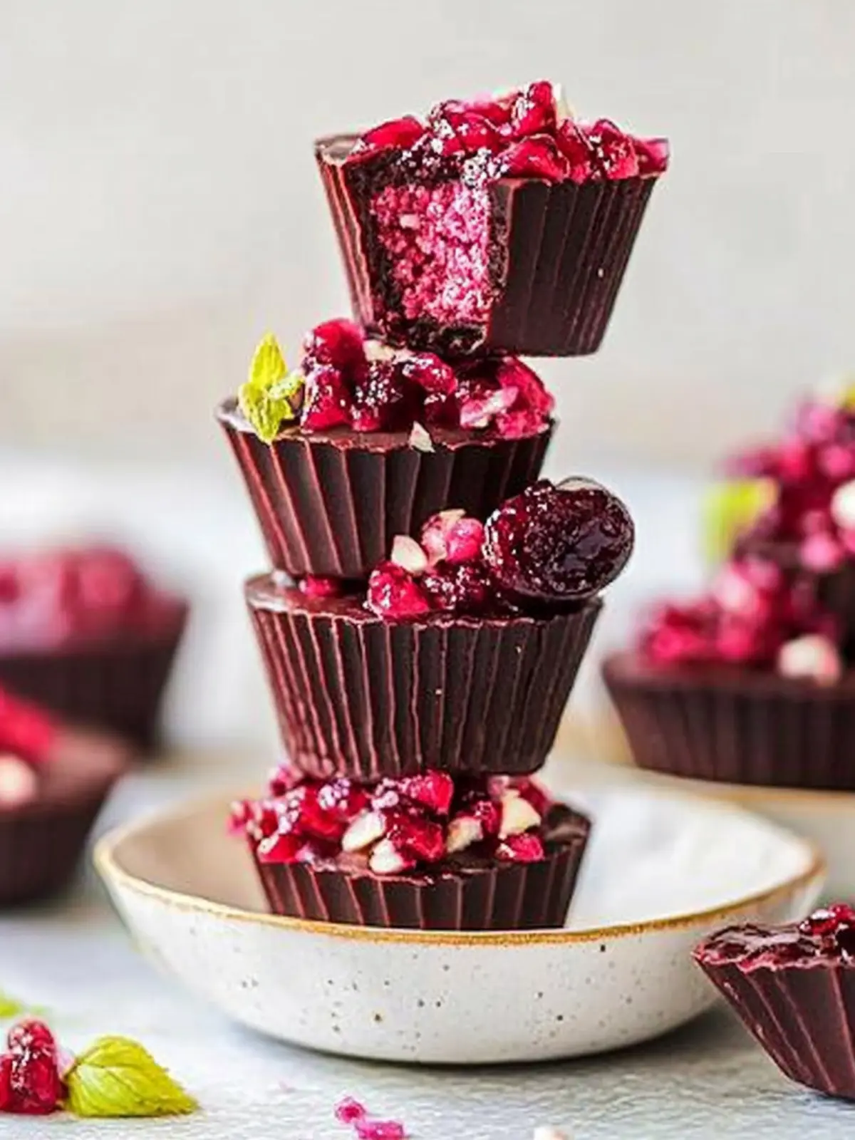 Vegan Cherry Ripe Cups