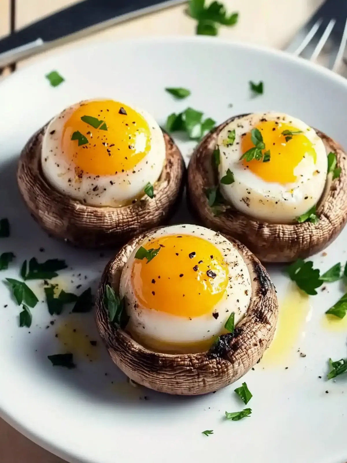 Fluffy Quail Egg Stuffed Mushrooms
