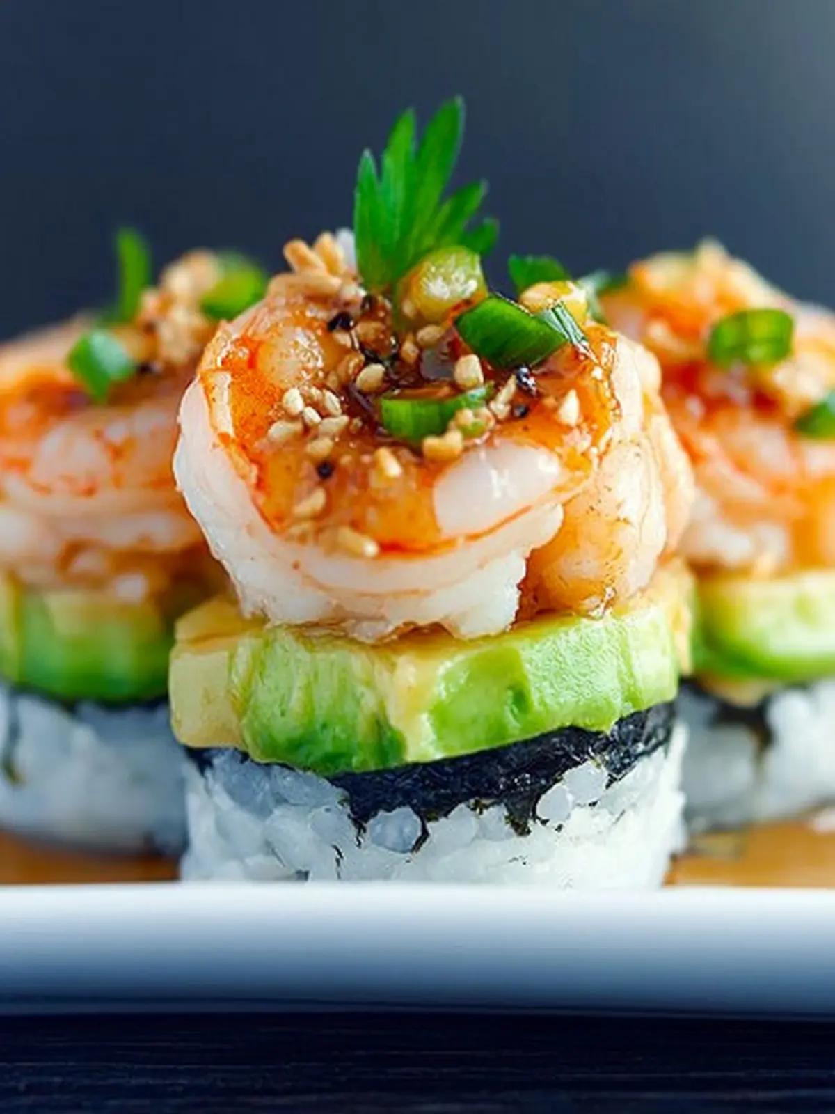 Spicy Shrimp Sushi Stacks