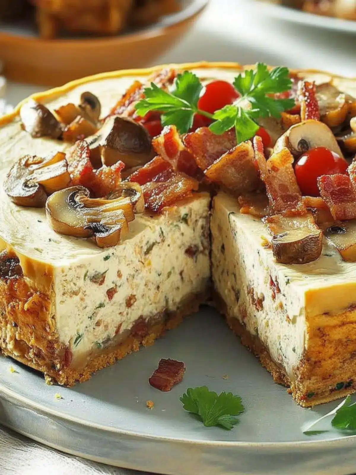 Mushroom and Bacon Cheesecake: A Savory Twist You’ll Love 2 Mushroom and Bacon Cheesecake