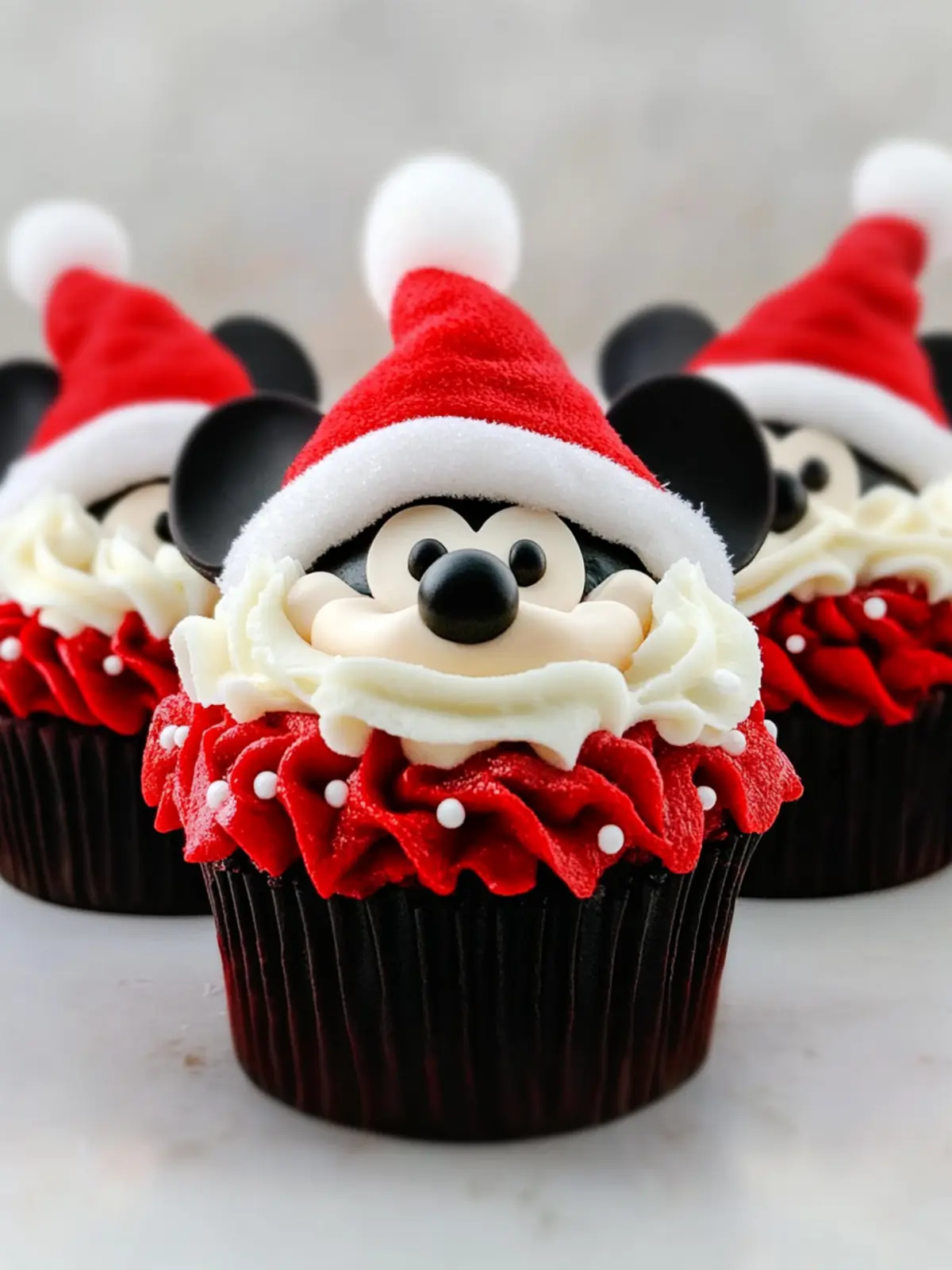 Mickey Mouse Santa Hat Cupcakes That Wow Every Holiday Party 5 Mickey Mouse Santa Hat Cupcakes