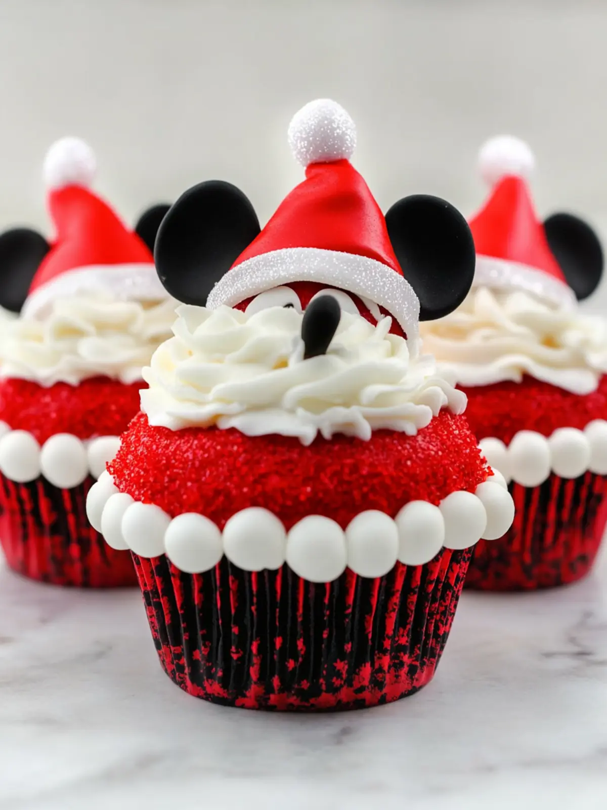 Mickey Mouse Santa Hat Cupcakes That Wow Every Holiday Party 3 Mickey Mouse Santa Hat Cupcakes