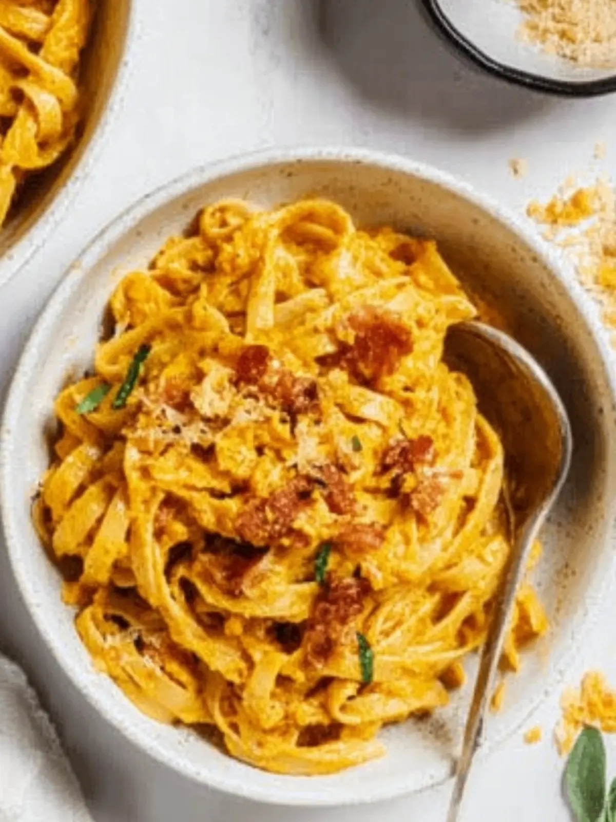 Pumpkin Pasta with Crispy Pancetta