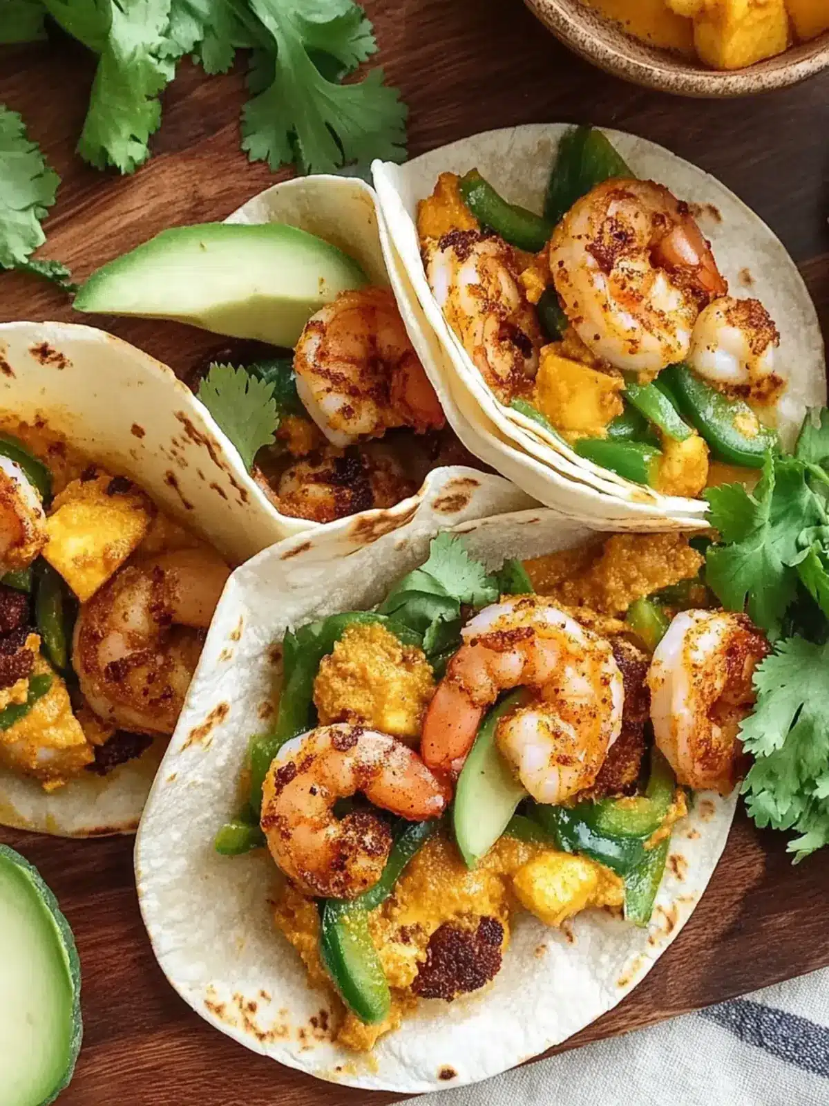Smoky Garlic Prawn Tacos