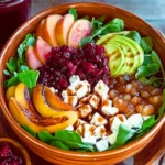 Winter Fruit Feta Salad with Cranberry Balsamic Dressing