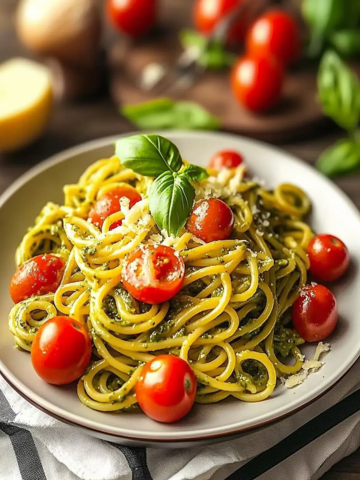 Pesto Pasta With Cherry Tomatoes That Will Brighten Your Day 3 Pesto Pasta With Cherry Tomatoes