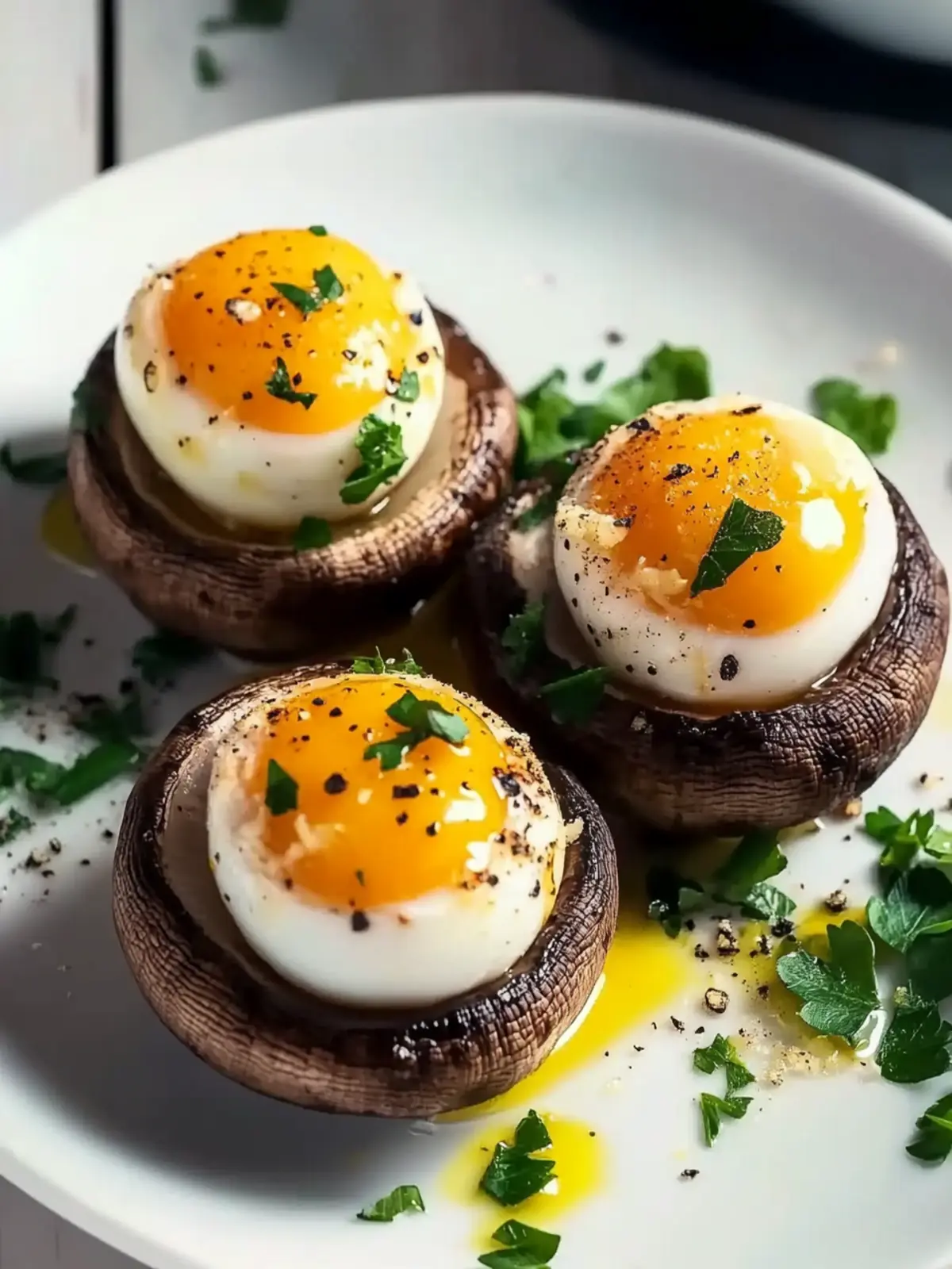Fluffy Quail Egg Stuffed Mushrooms
