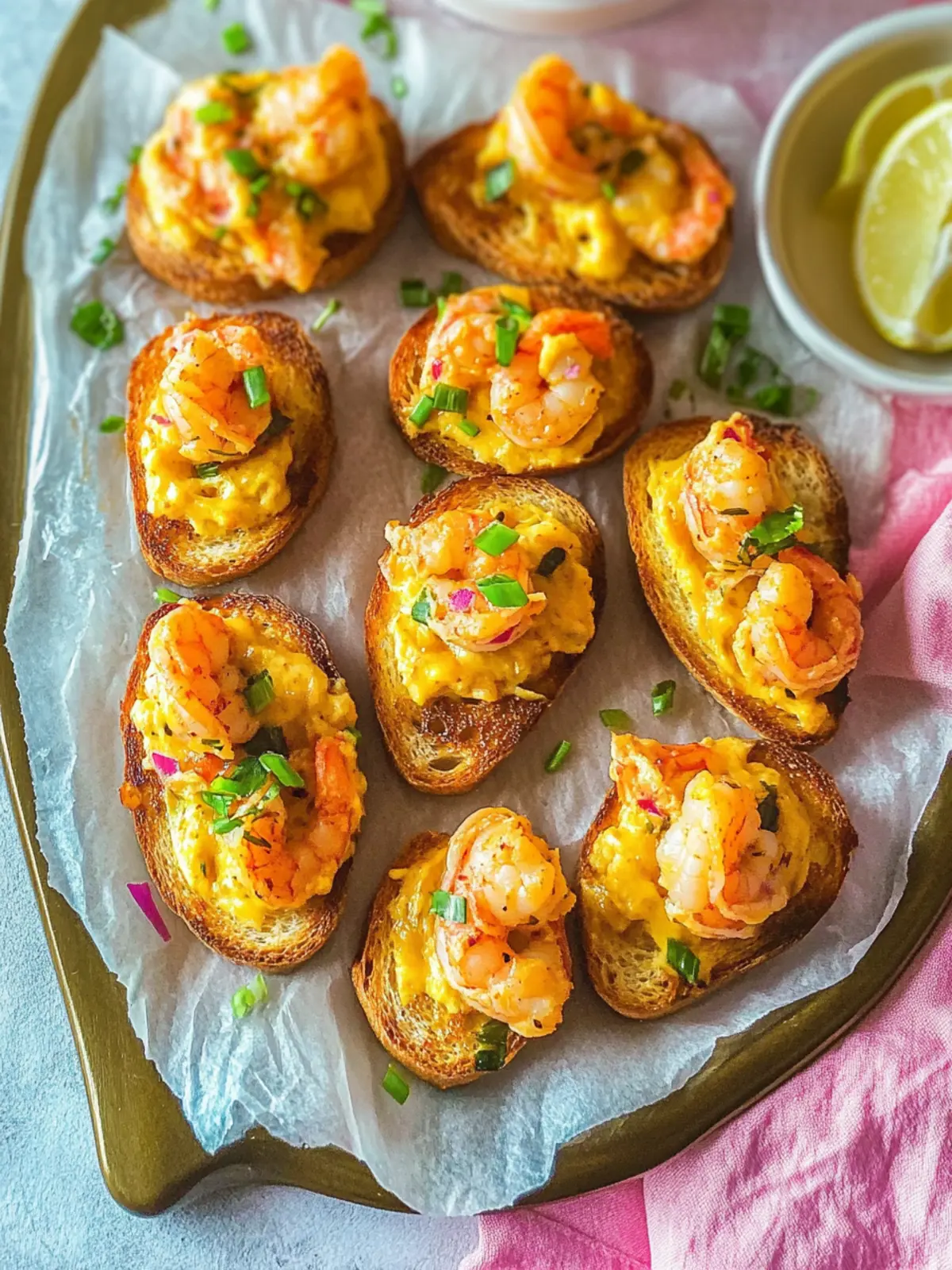 Pimento Cheese Shrimp Toast Appetizer