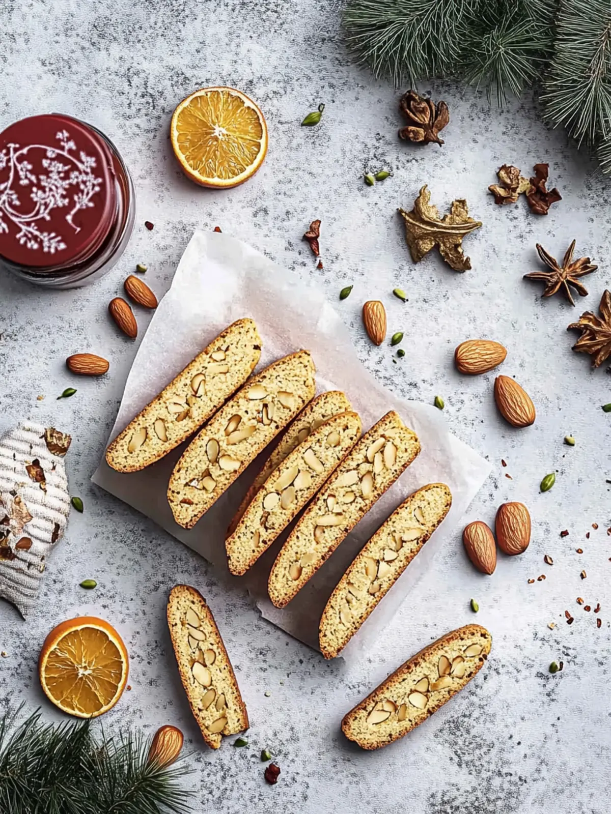 Almond Orange Cardamom Biscotti Cookies