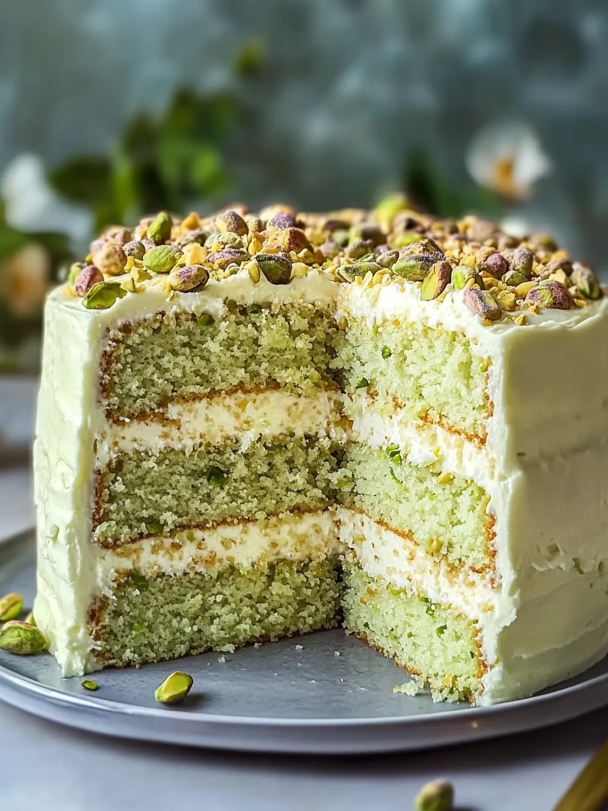 Pistachio Mascarpone Layer Cake