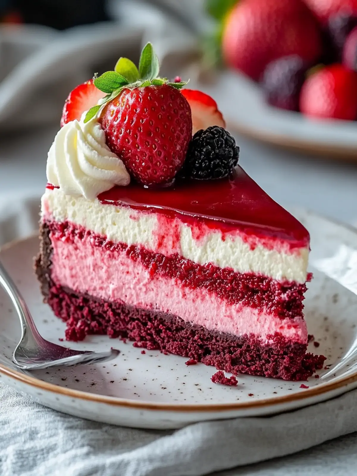 Red Velvet Strawberry Cheesecake