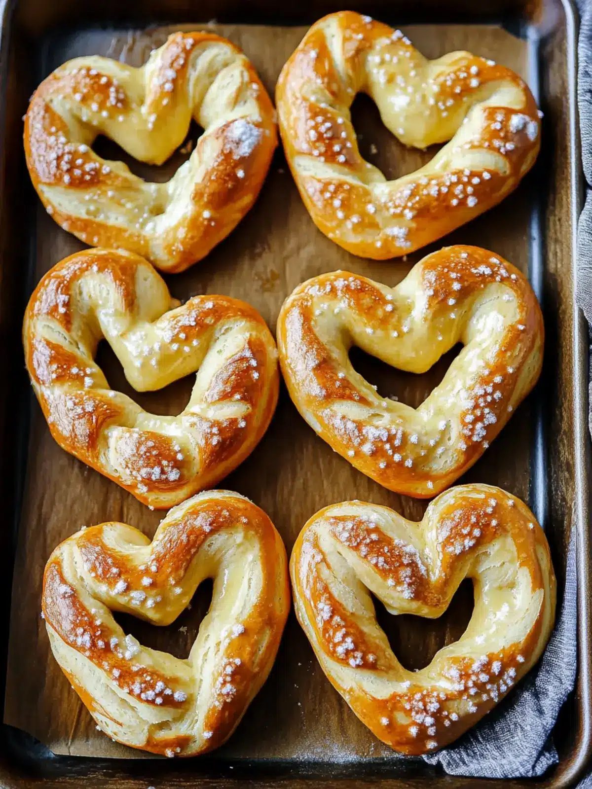 Heart Shaped Soft and Chewy Buttered Pretzels for Love! 2 Heart Shaped Soft and Chewy Buttered Pretzels