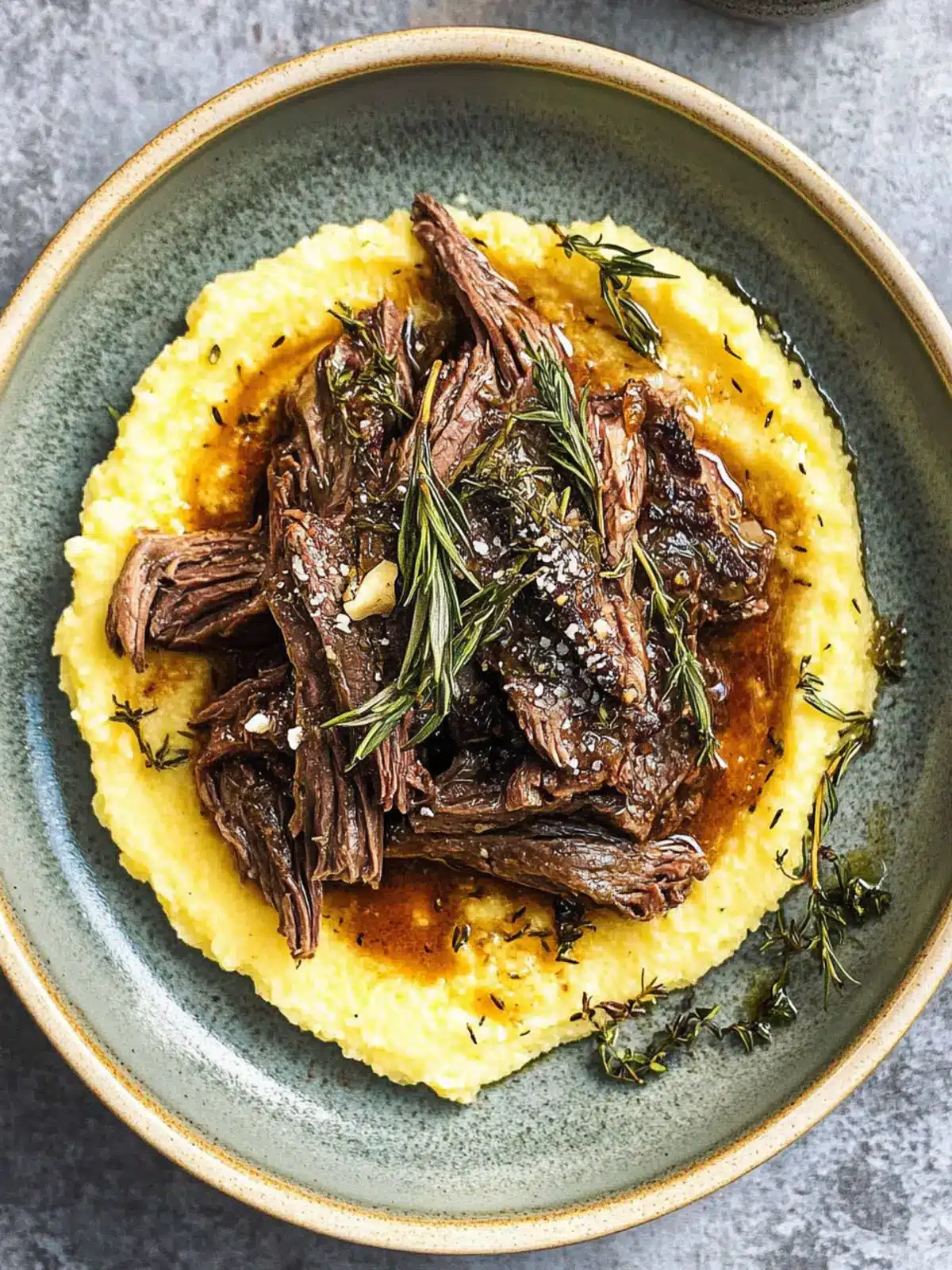 Rosemary Braised Beef with Polenta
