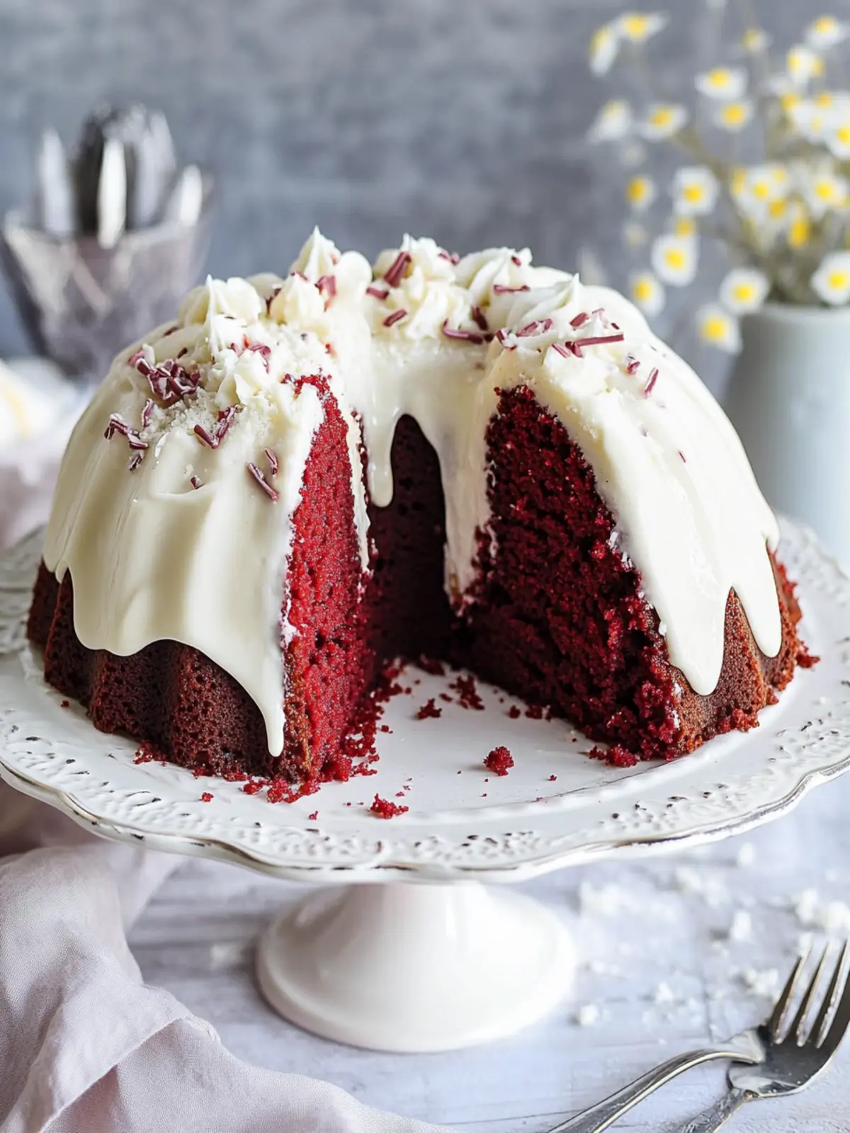 Red Velvet Bundt Cake With Cream Cheese Frosting