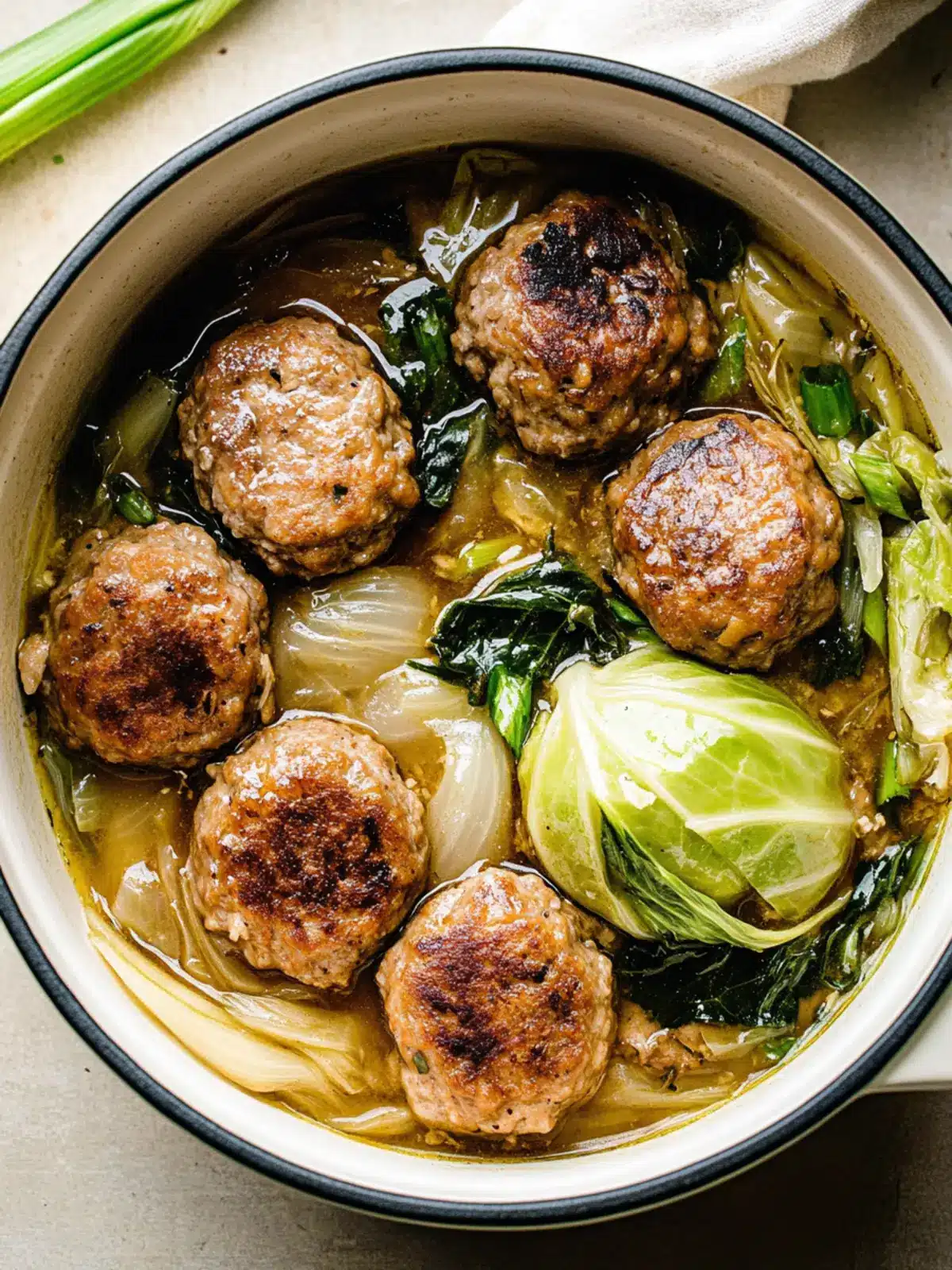 Chinese Lion’s Head Meatballs With Cabbage Stew