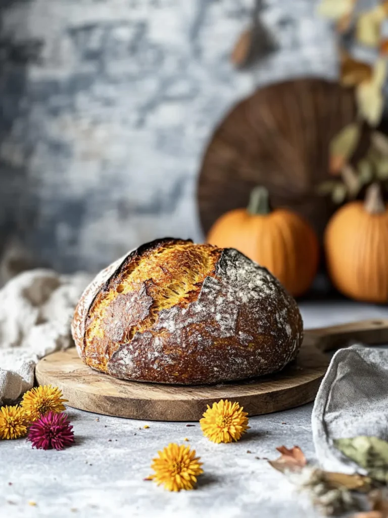 Pumpkin Kamut Calendula Sourdough Bread