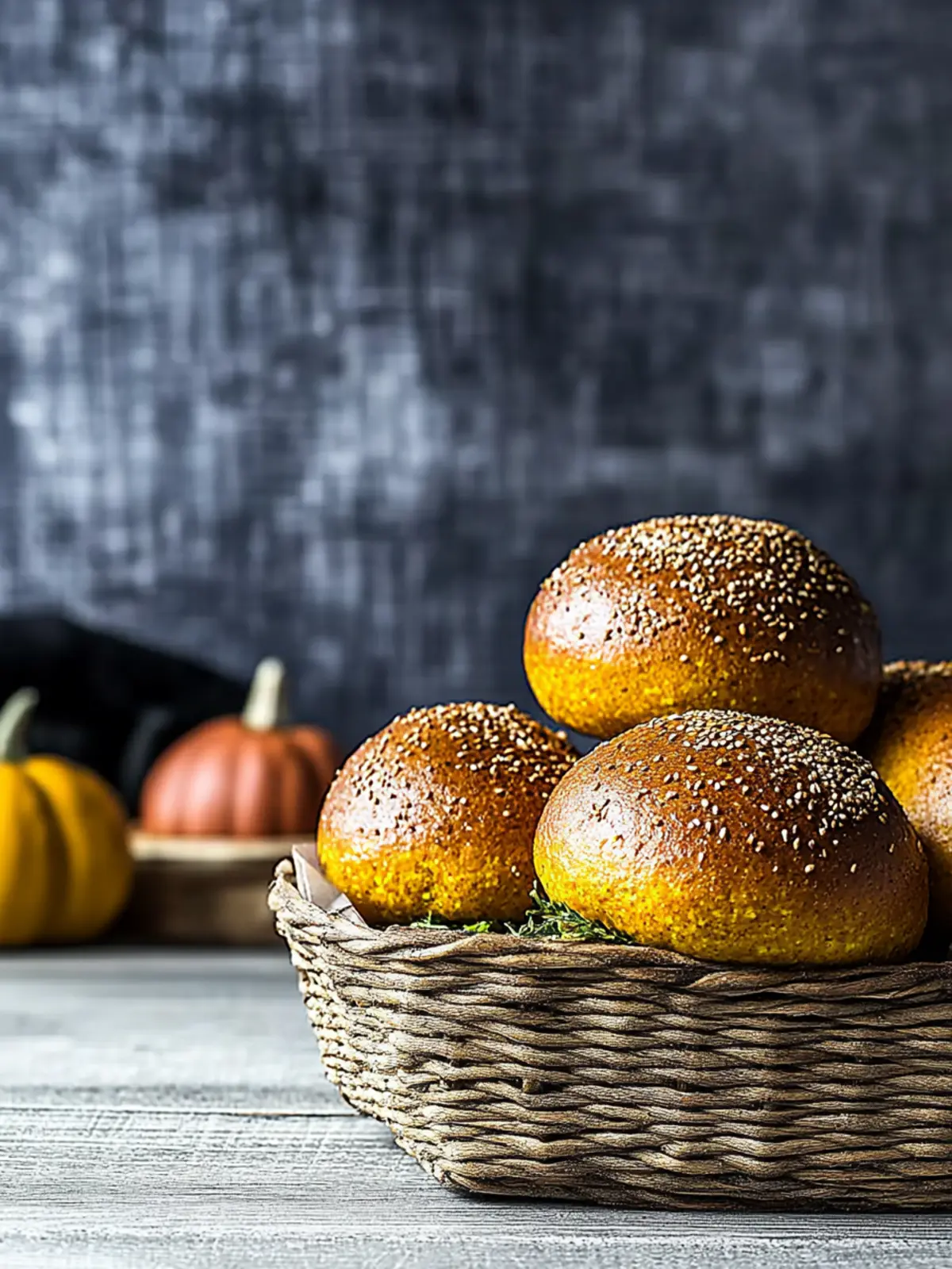 Sourdough pumpkin burger buns