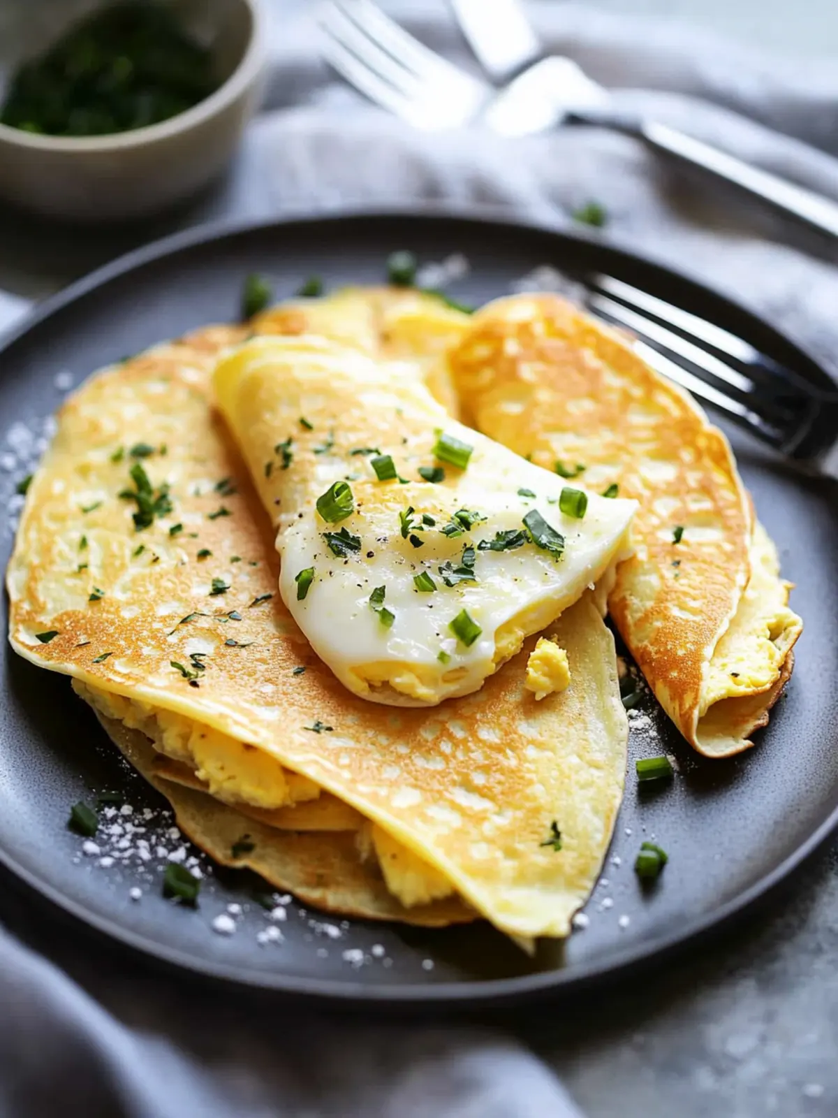 Delicious Breakfast Crêpes with Eggs and Cheddar You’ll Love 3 Breakfast Crêpes with Eggs and Cheddar
