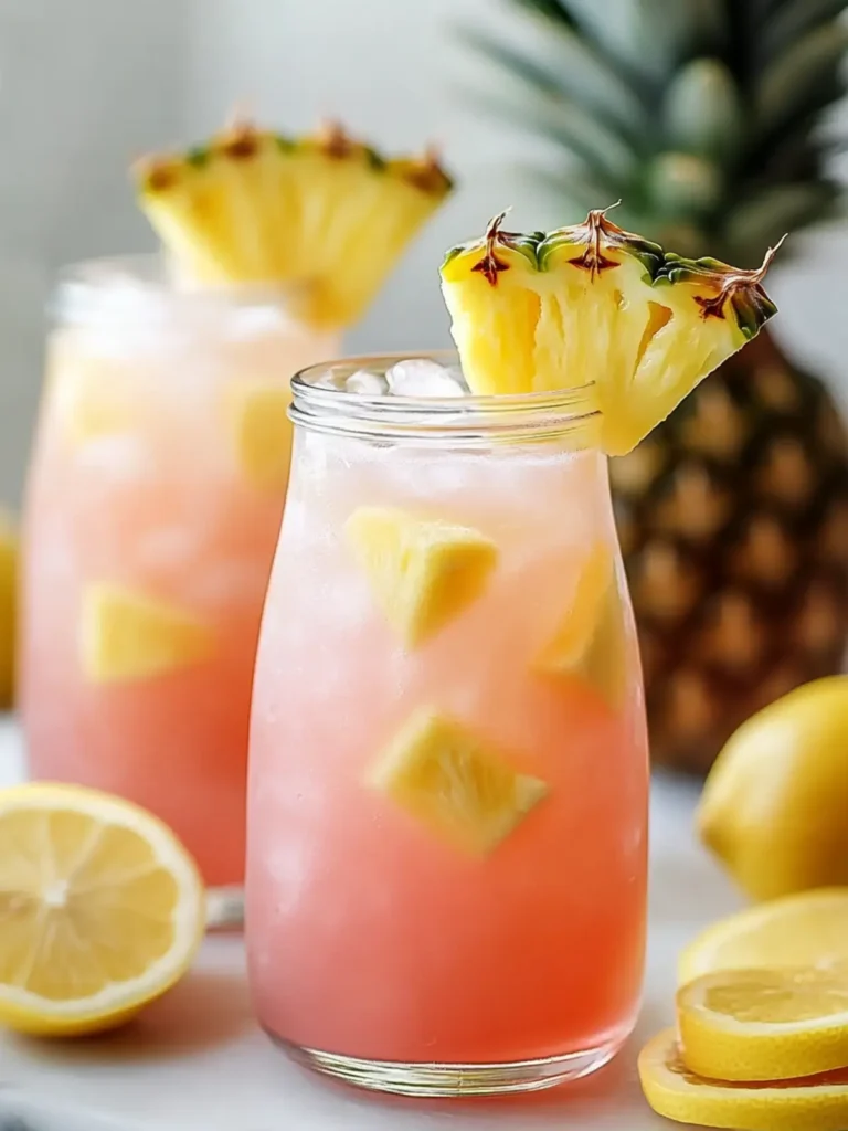 Pineapple Pink Lemonade Drink