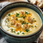 Roasted Garlic Cheddar Cauliflower Soup
