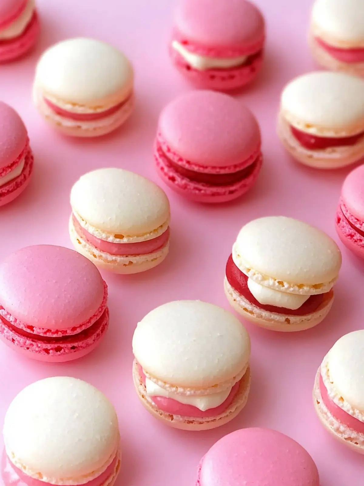 Pink & White French Macarons