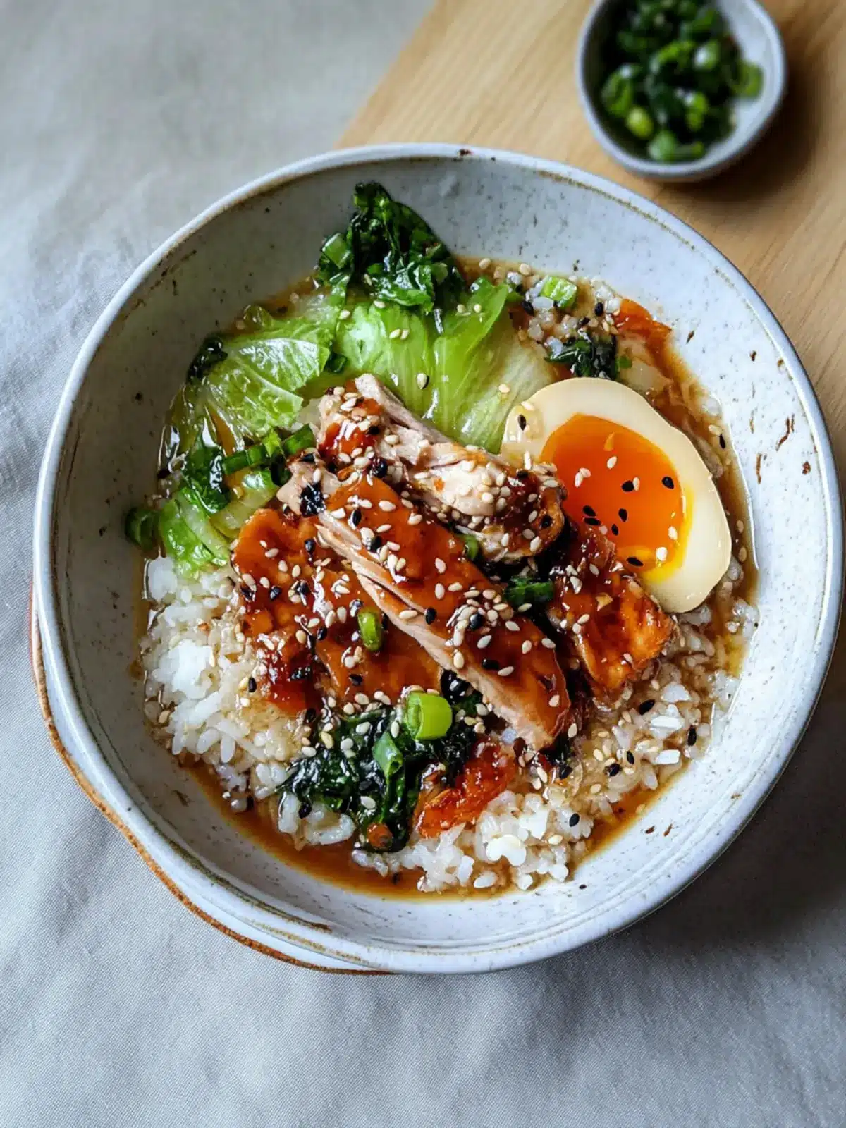 Caramelized Miso Chicken Rice and Broth