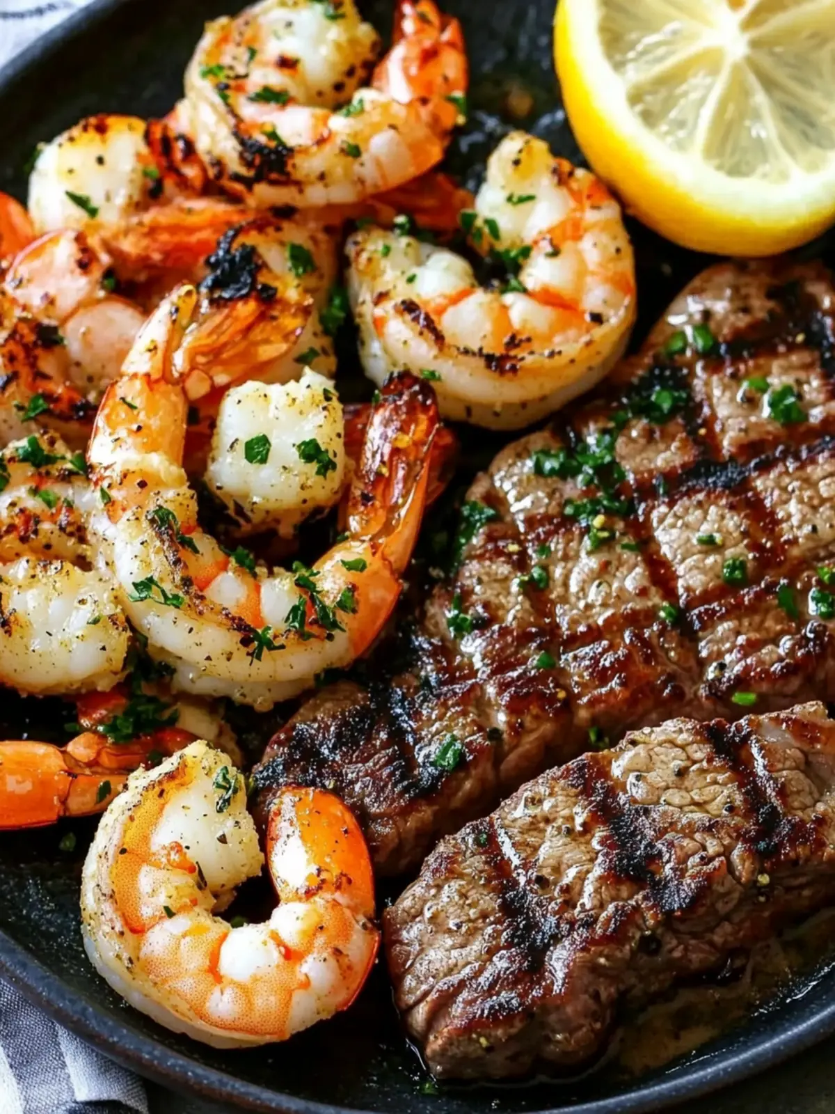Garlic Butter Grilled Steak & Shrimp