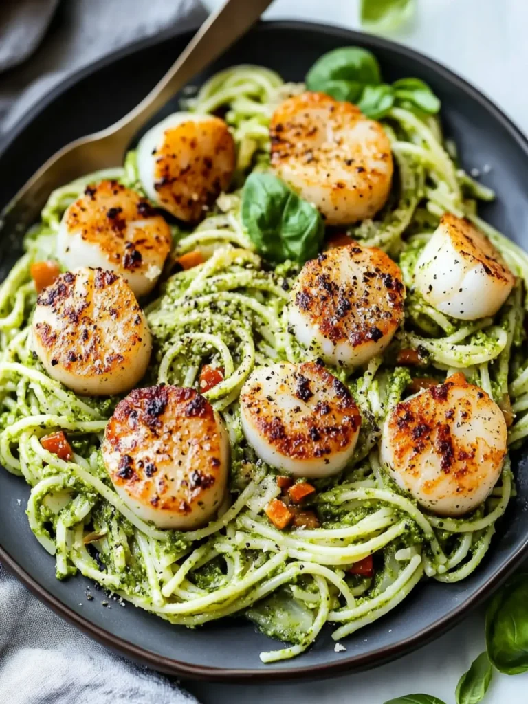 Seared Scallop Pesto Pasta