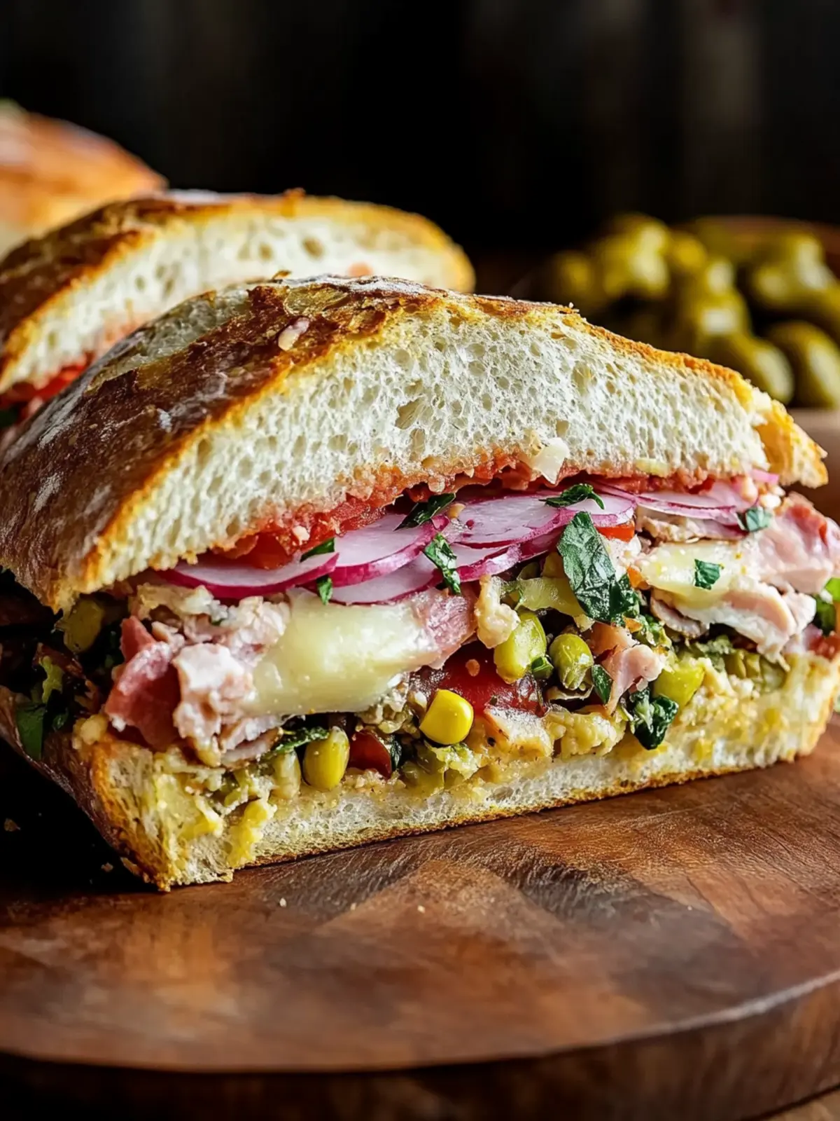 Classic Italian Muffuletta Sandwich