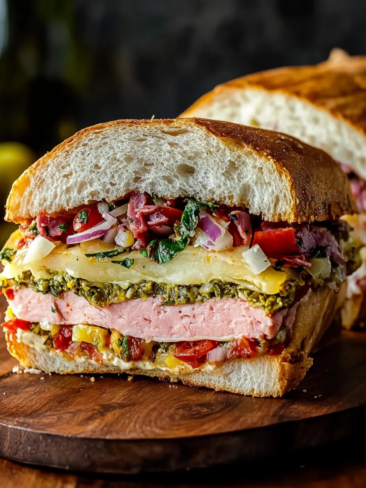 Classic Italian Muffuletta Sandwich