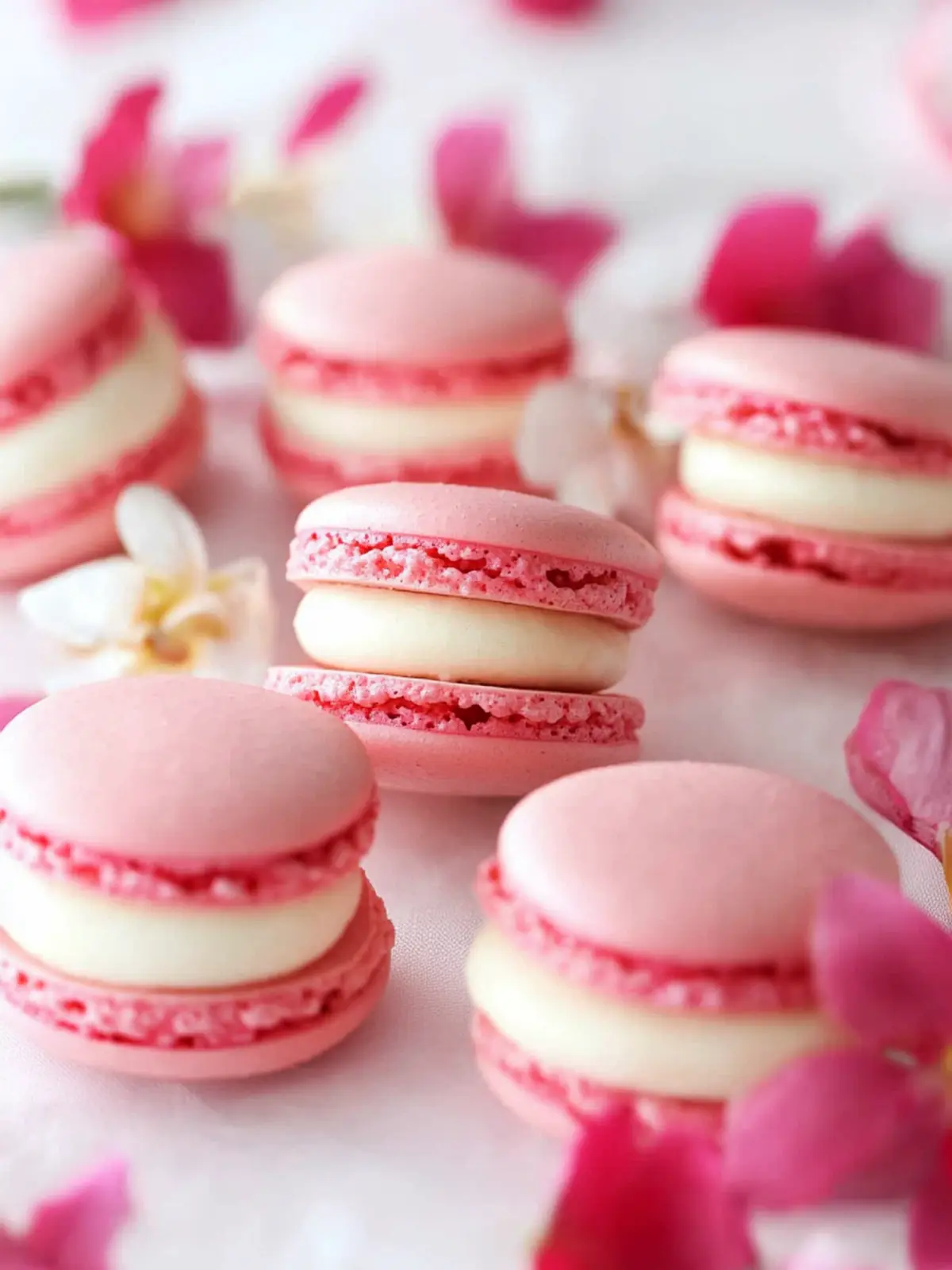 Pink & White French Macarons