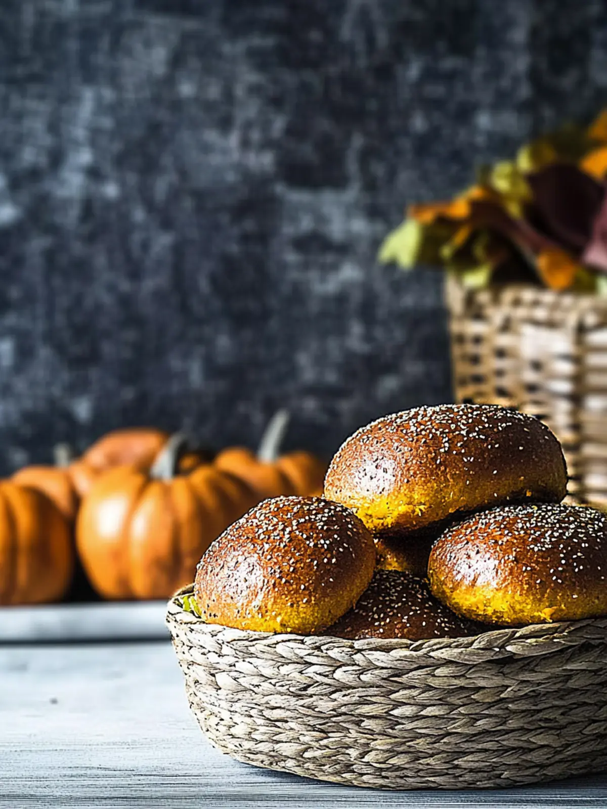 Sourdough pumpkin burger buns