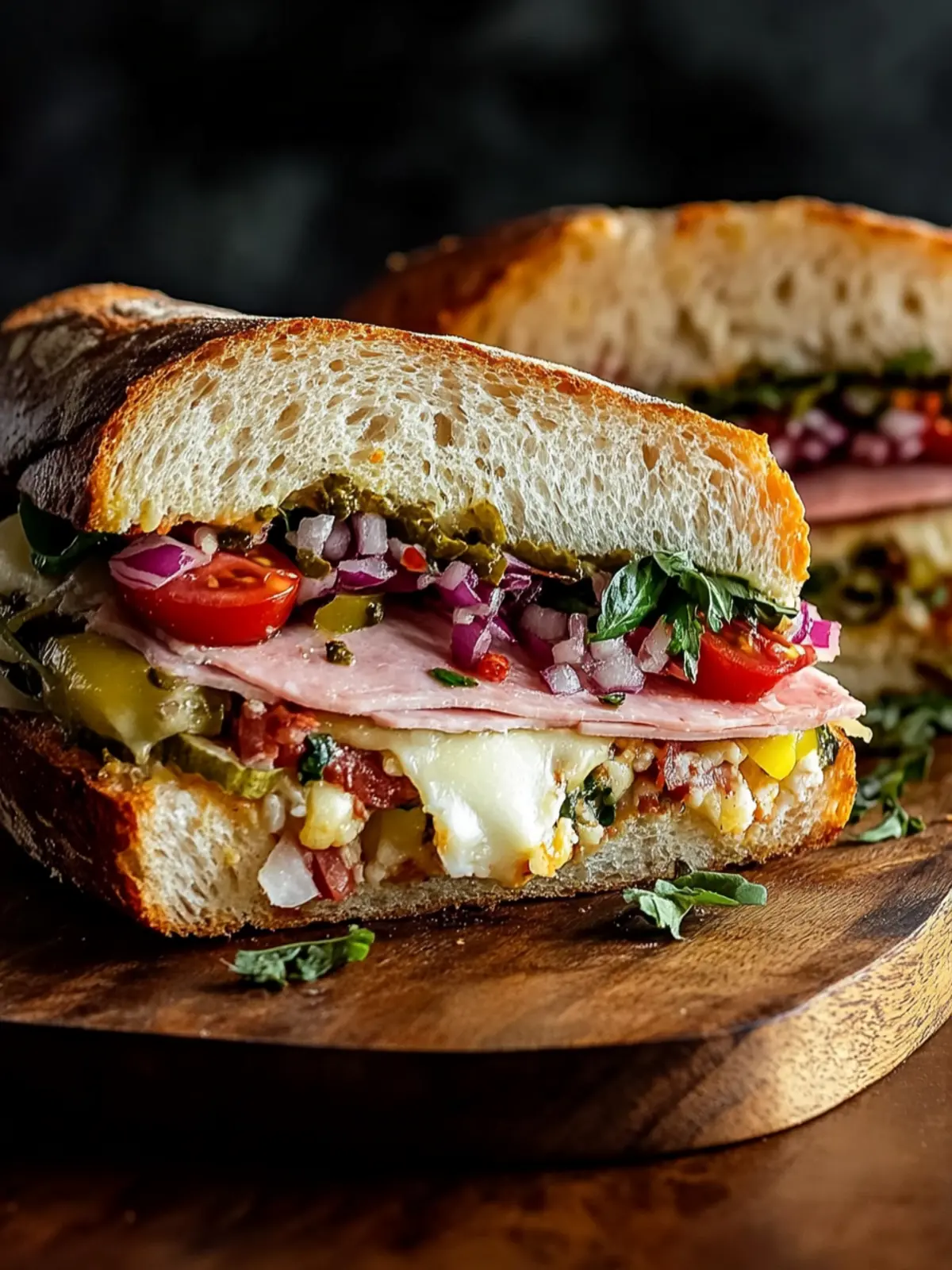 Classic Italian Muffuletta Sandwich