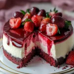 Red Velvet Strawberry Cheesecake