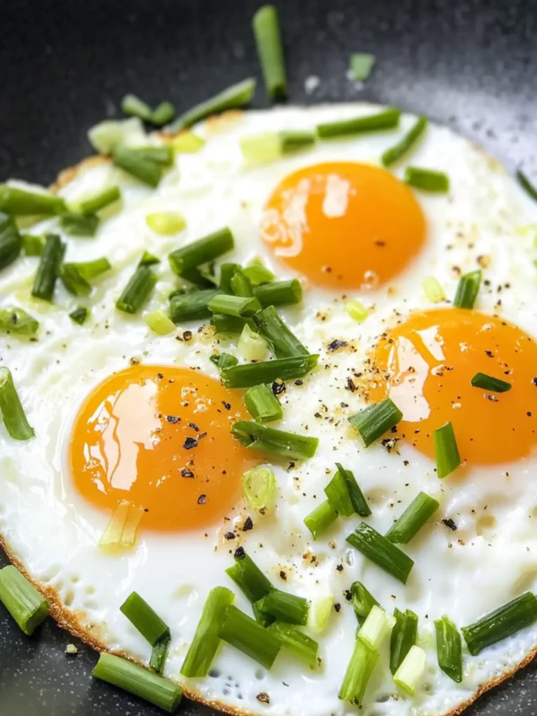 10 Min Pan-Fried Eggs with Green Onions