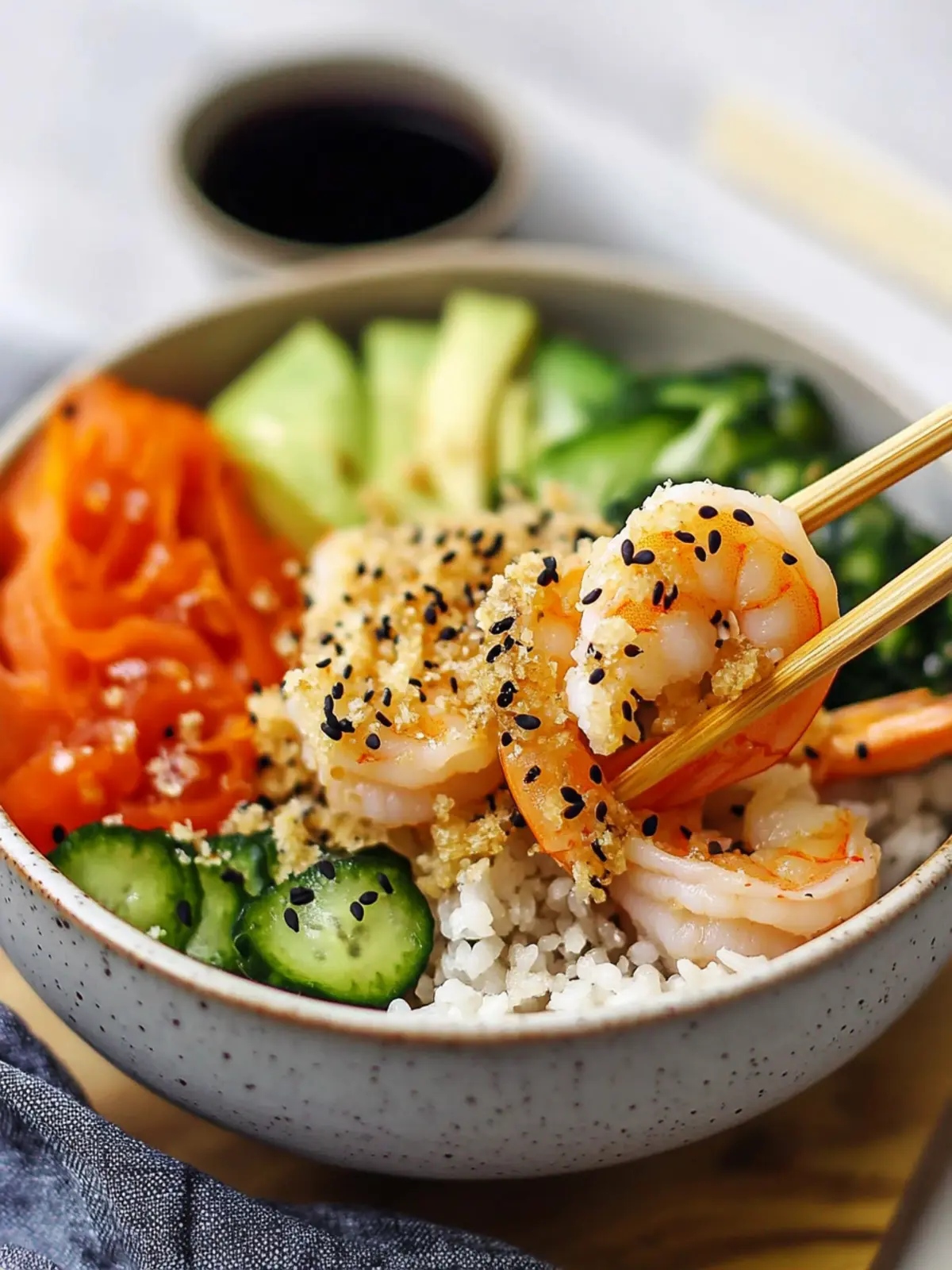 Easy Crunchy Shrimp Sushi Bowl