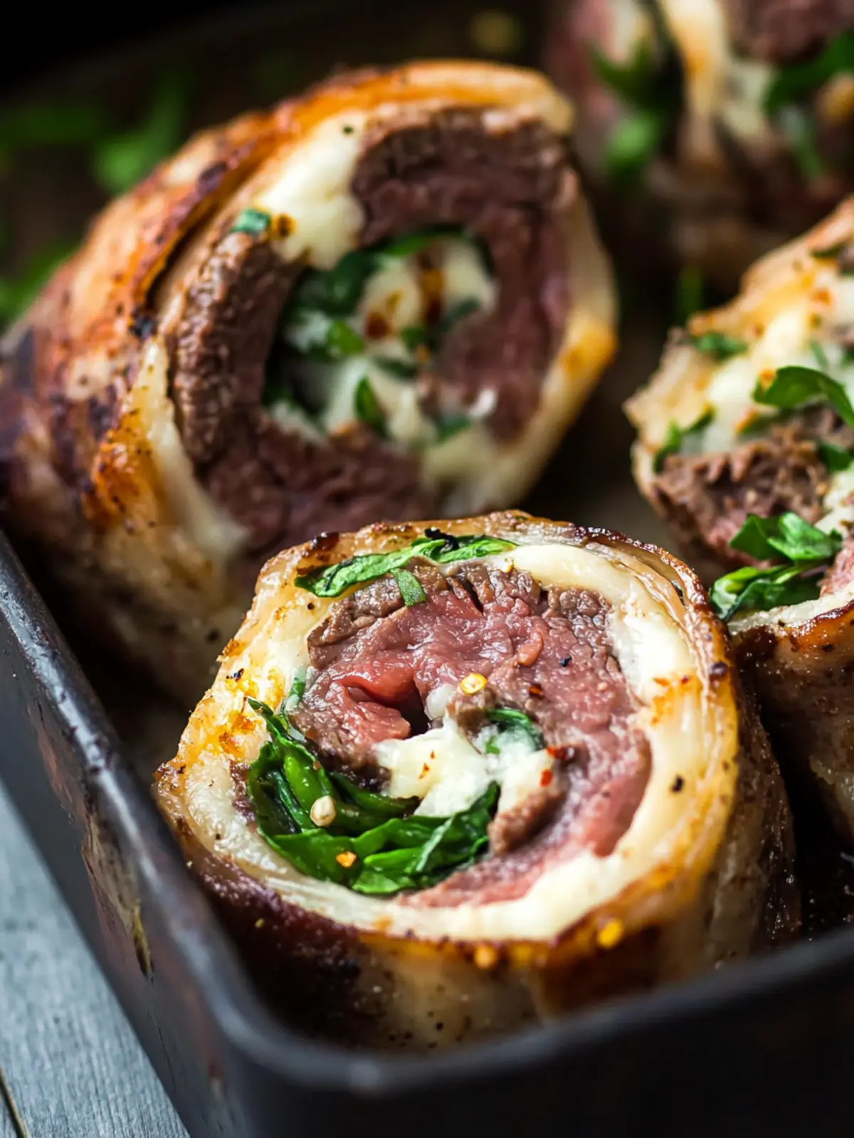 Beef Pinwheels with Creamy Boursin – A Flavorful Delight 4 Beef Pinwheels