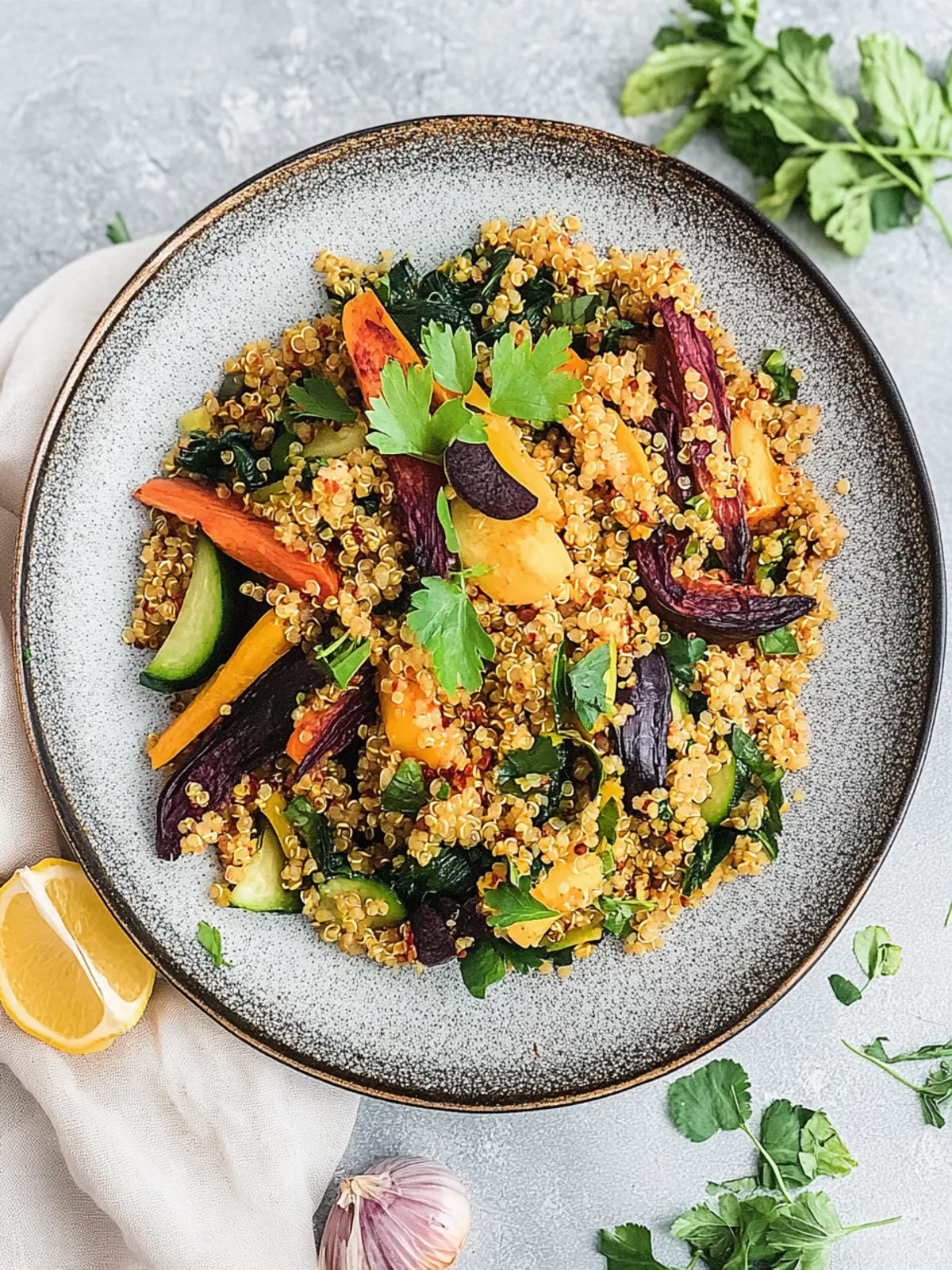Quinoa With Roasted Summer Vegetables