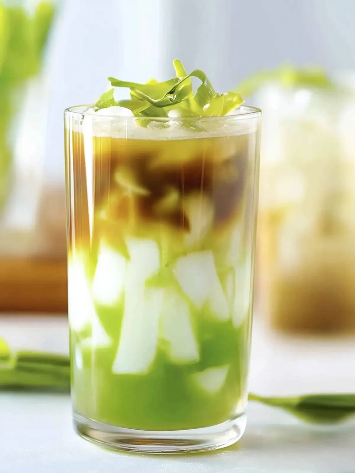 Brown Sugar Pandan Jelly Milk
