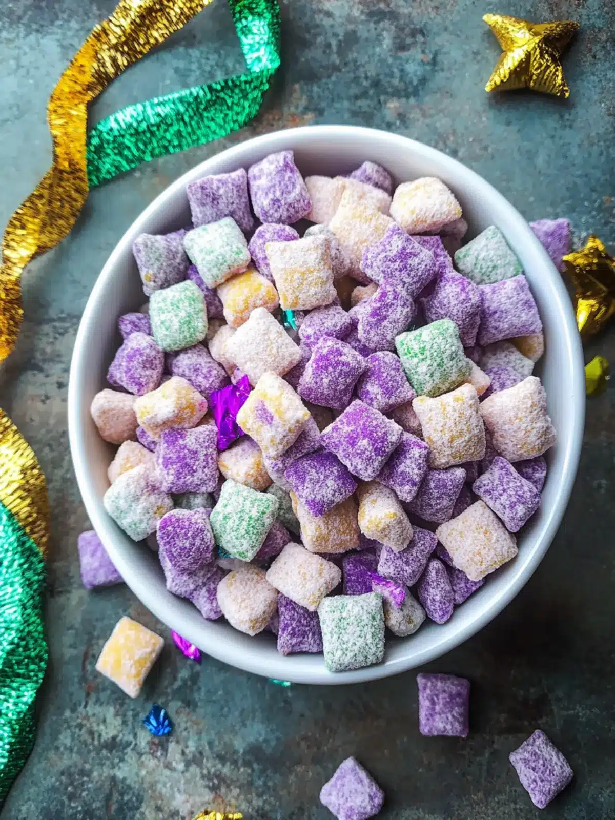 Mardi Gras Puppy Chow