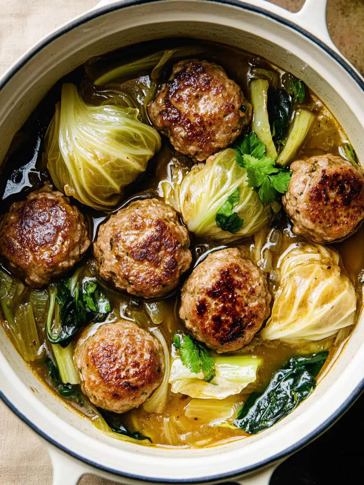 Chinese Lion’s Head Meatballs With Cabbage Stew