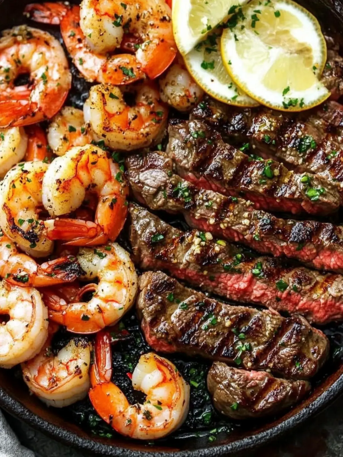 Garlic Butter Grilled Steak & Shrimp
