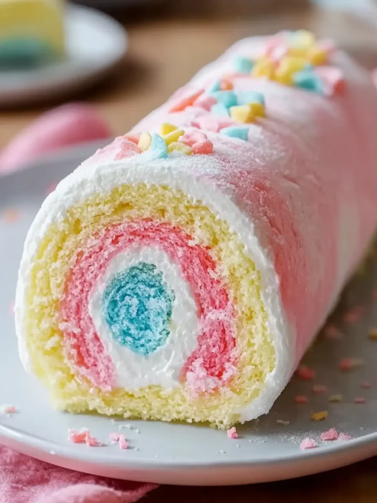 Japanese Cotton Candy Swiss Cake Roll