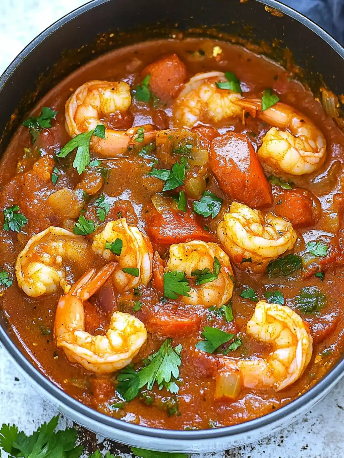 Savory Shrimp Creole Stew with Andouille Sausage Delight 2 Shrimp Creole