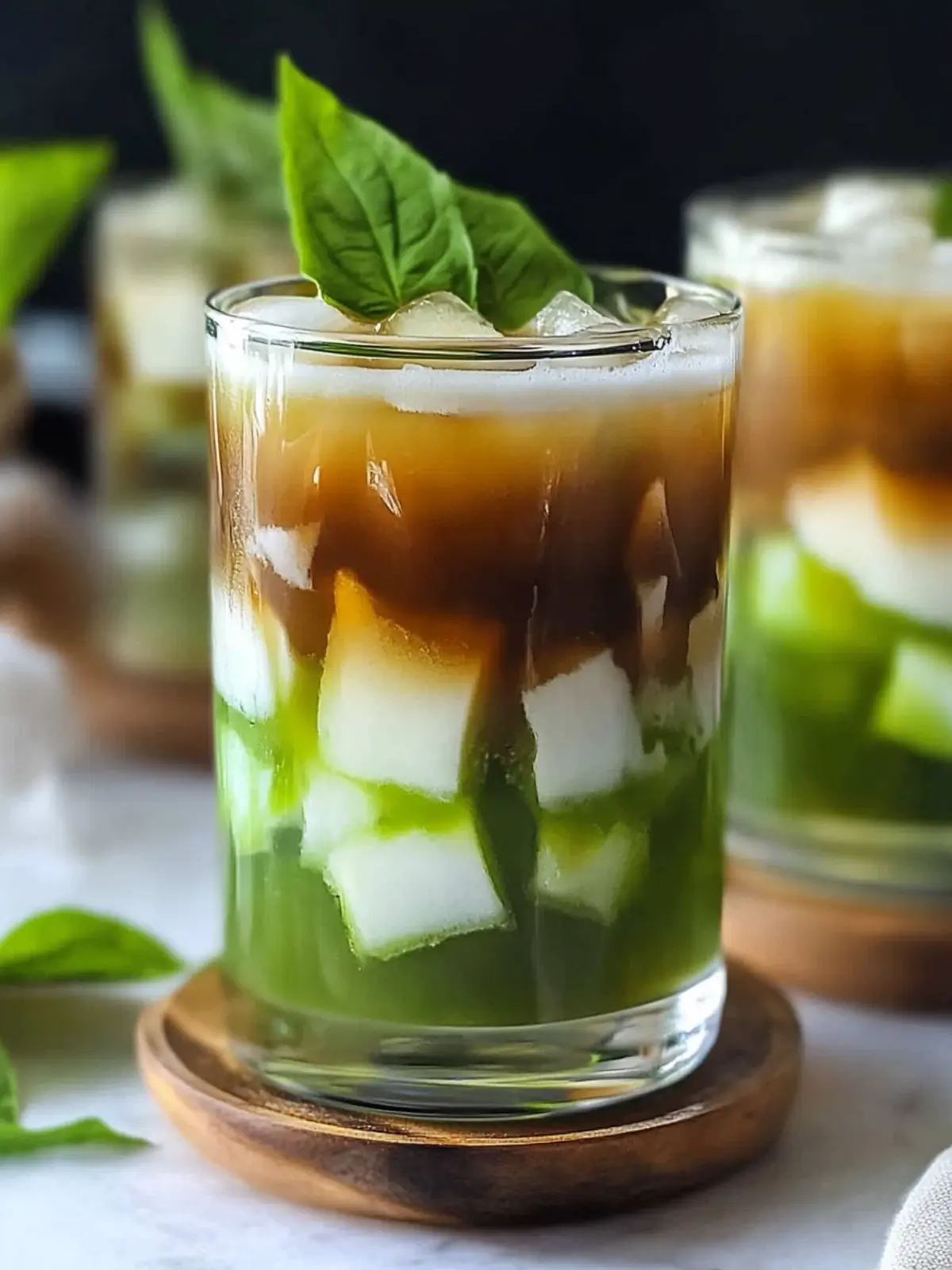 Brown Sugar Pandan Jelly Milk
