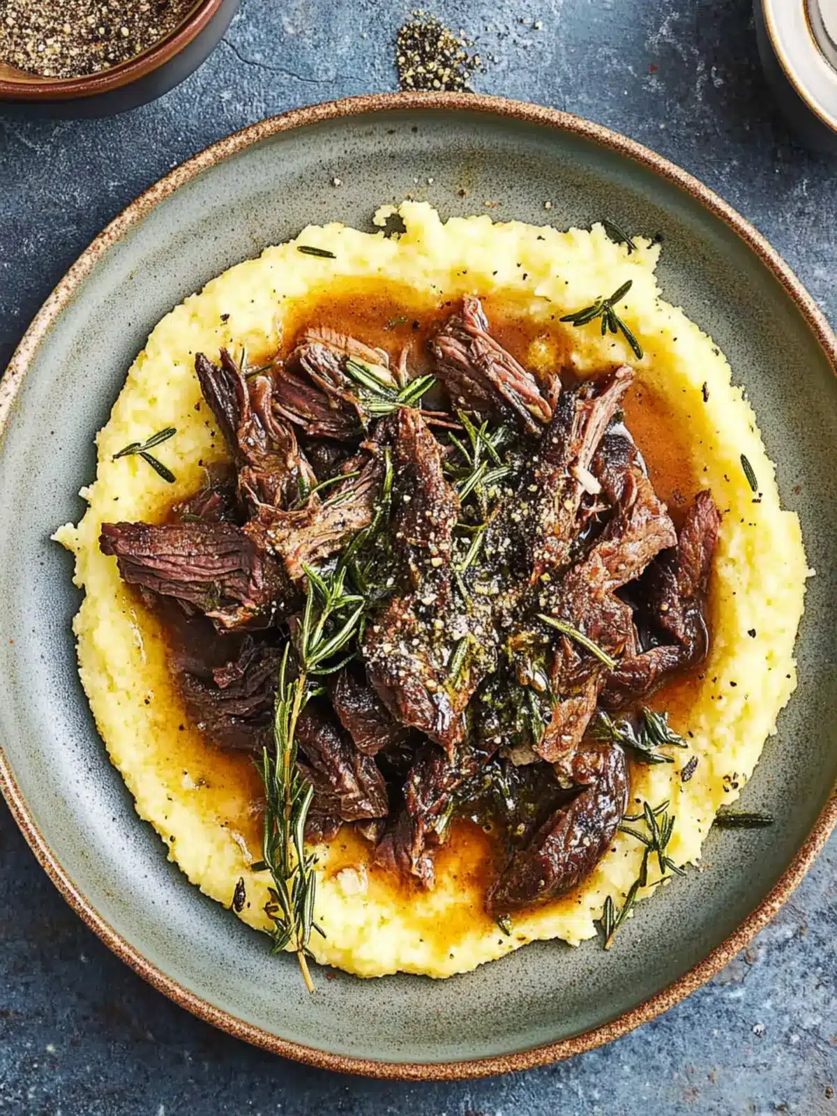 Rosemary Braised Beef with Polenta