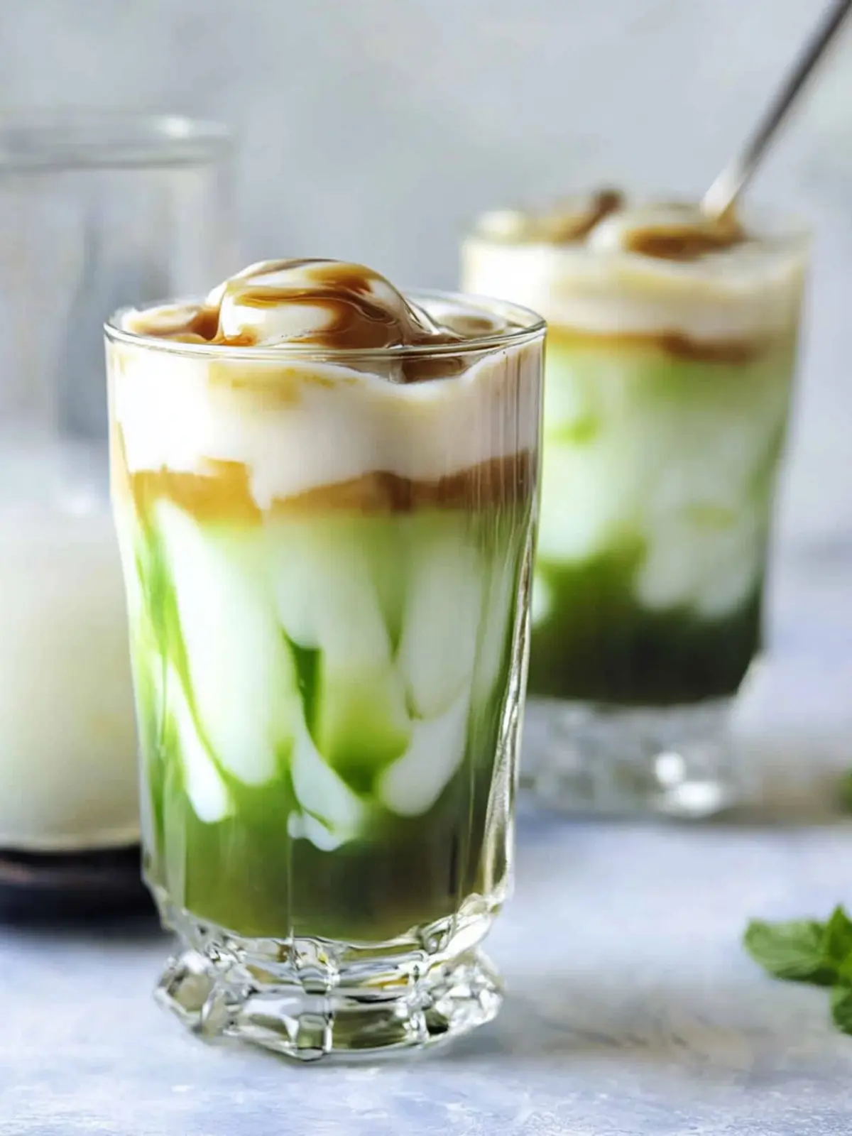 Brown Sugar Pandan Jelly Milk