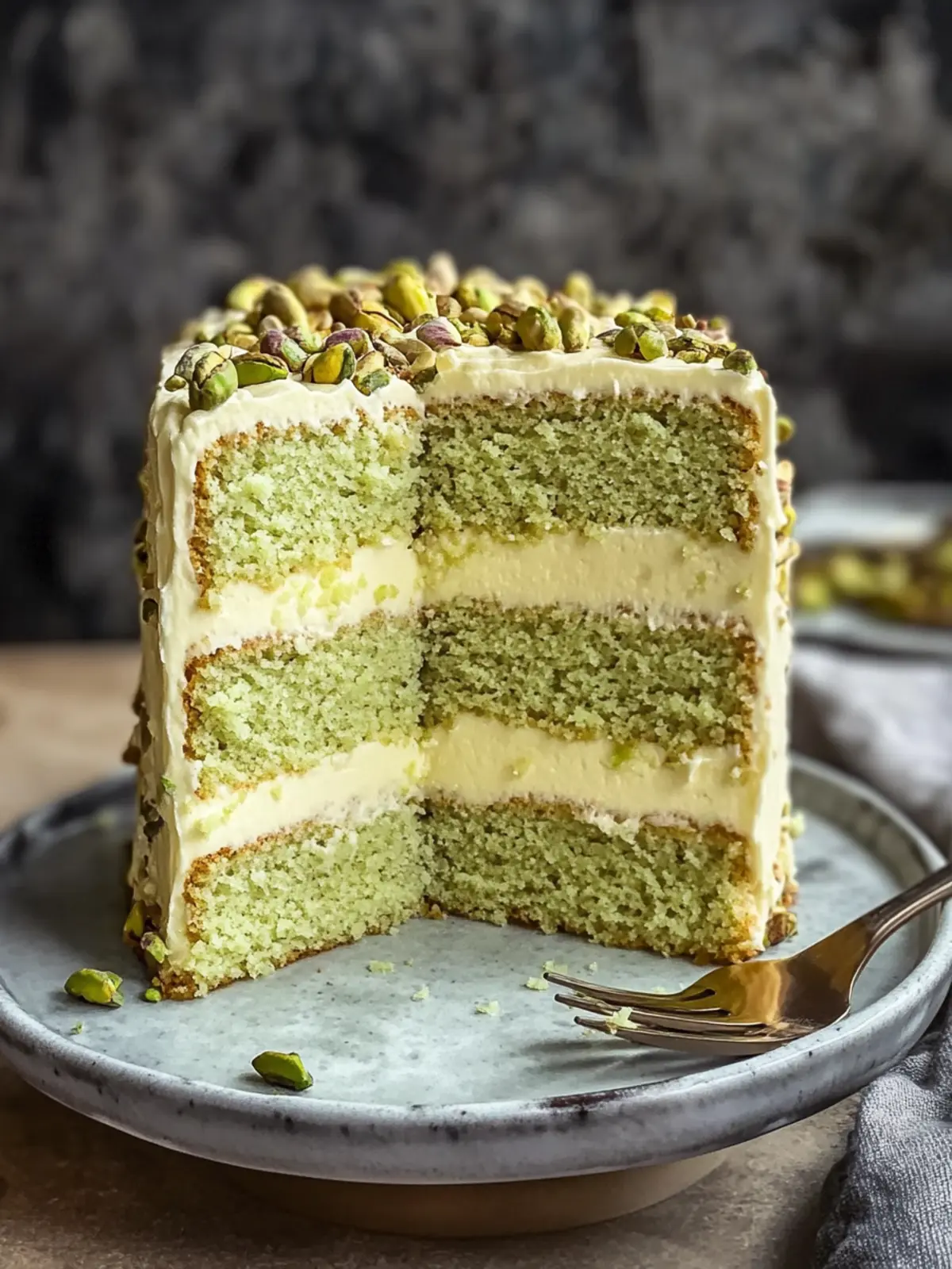 Pistachio Mascarpone Layer Cake